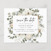 White Floral Save the Date (Voorkant)