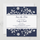 White Floral Save the Date (Voorkant)