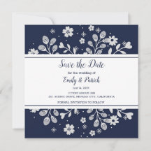 White Floral Save the Date