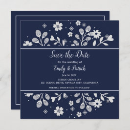 White Floral Save the Date