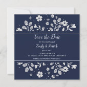 White Floral Save the Date (Voorkant)