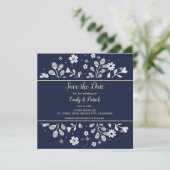 White Floral Save the Date (Staand voorkant)