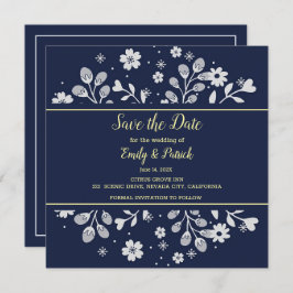 White Floral Save the Date