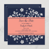 White Floral Save the Date (Voorkant / Achterkant)