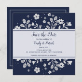 White Floral Save the Date (Voorkant / Achterkant)