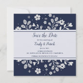 White Floral Save the Date (Voorkant)