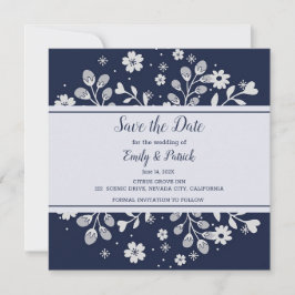 White Floral Save the Date