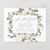 White Floral Save the Date (Voorkant)