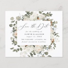 White Floral Save the Date