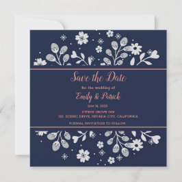 White Floral Save the Date