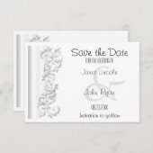 White Floral Save the Date Design (Voorkant / Achterkant)