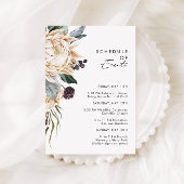 White Floral Schema van Evenementen Enclosure Kaar Informatiekaartje