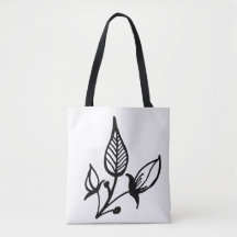 White Floral Shoulder Canvas tas