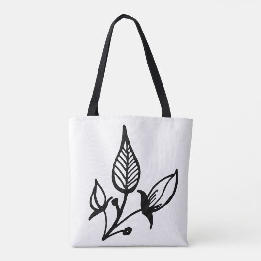 White Floral Shoulder Canvas tas (Achterkant)