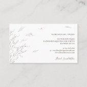 White Floral Simple Boho Event Planner Elegant Visitekaartje (Achterkant)