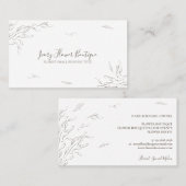 White Floral Simple Boho Event Planner Elegant Visitekaartje (Voorkant / Achterkant)