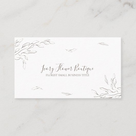White Floral Simple Boho Event Planner Elegant Visitekaartje (Voorkant)