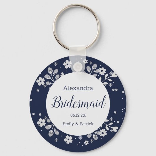 White Floral Sleutelhanger (Voorkant)