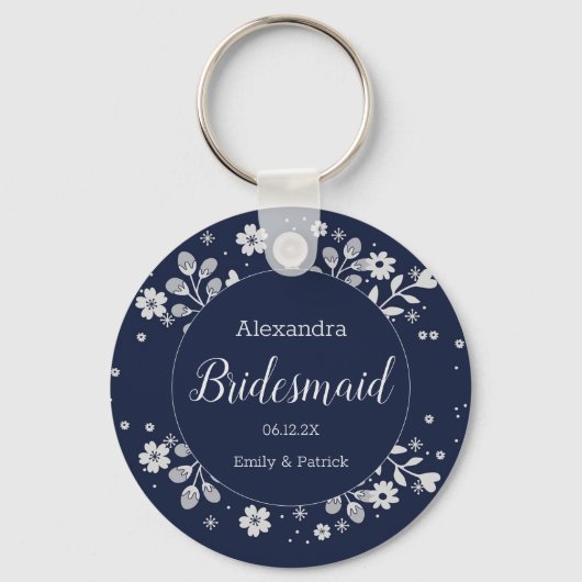 White Floral Sleutelhanger (Voorkant)