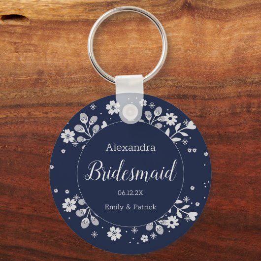 White Floral Sleutelhanger (Voorkant)