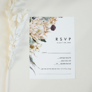 White Floral Song Request RSVP Card