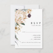 White Floral Song Request RSVP Card (Voorkant)