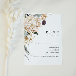 White Floral Song Request RSVP Card Kaartje