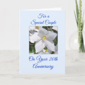White Floral Specialized 20th Wedding Jubileum Kaart (Voorkant)