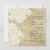 White Floral  Square Wedding Invitations Kaart (Voorkant)