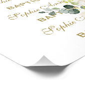 White Floral Step & Herhaal Gold Baptism Backdrop Perfect Poster (Hoek)