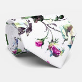 White Floral Stropdas (Opgerold)