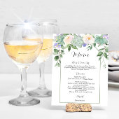 White Floral Succulents Greenery Arch Wedding Menu