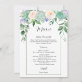 White Floral Succulents Greenery Wedding Menu Kaart (Voorkant)
