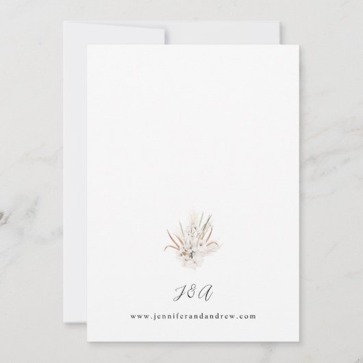 White Floral Summer Boho Kaart (Achterkant)