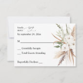 White Floral Summer Boho no Meal RSVP (Voorkant)