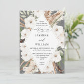 White Floral Summer Herfst Boho Kaart (Staand voorkant)