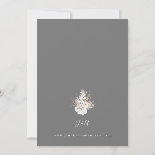 White Floral Summer Herfst Boho Kaart (Achterkant)