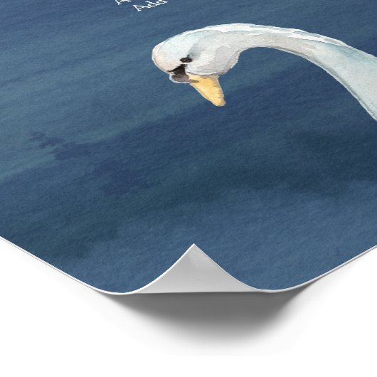 White Floral Swan Wedding Dinner Seating Chart Poster (Hoek)