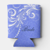 White  Floral Swirl Blue Damascus Blikjeskoeler (Achterkant)