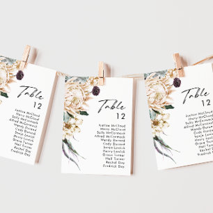 White Floral Table Number