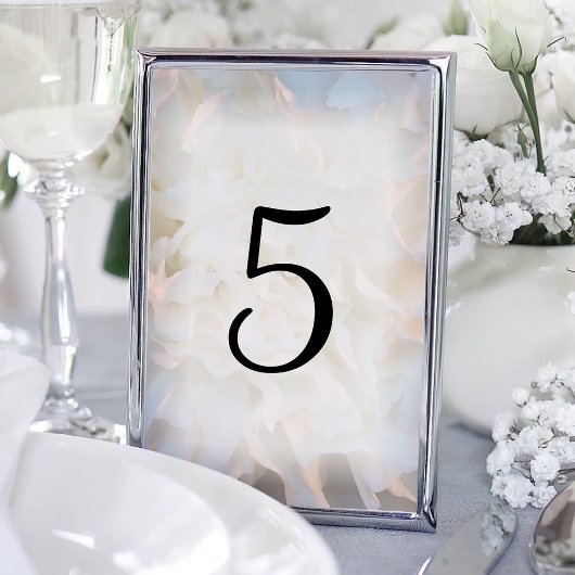 White Floral Table Numbers Kaart