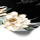 White Floral | Teken voor Drinken van het zwarte b Poster (Hoek)