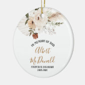 White Floral ter nagedachtenis van pap kerstversie Keramisch Ornament (Links)