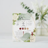 White Floral Text Script Bridesmaid info Card (Staand voorkant)