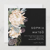 White Floral | Uitnodiging tot weddenschappen op h (Voorkant)