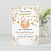 White Floral Unicorn Pumpkin draait om One Kaart (Staand voorkant)