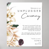 White Floral Unplugged Ceremony Poster (Voorkant)