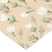 White Floral Vanilla Scandinavian Tafelkleed (Gekanteld)