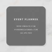 White Floral Vierkante Visitekaartje (Achterkant)