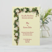 White Floral Vine Border Wedding Kaart (Staand voorkant)